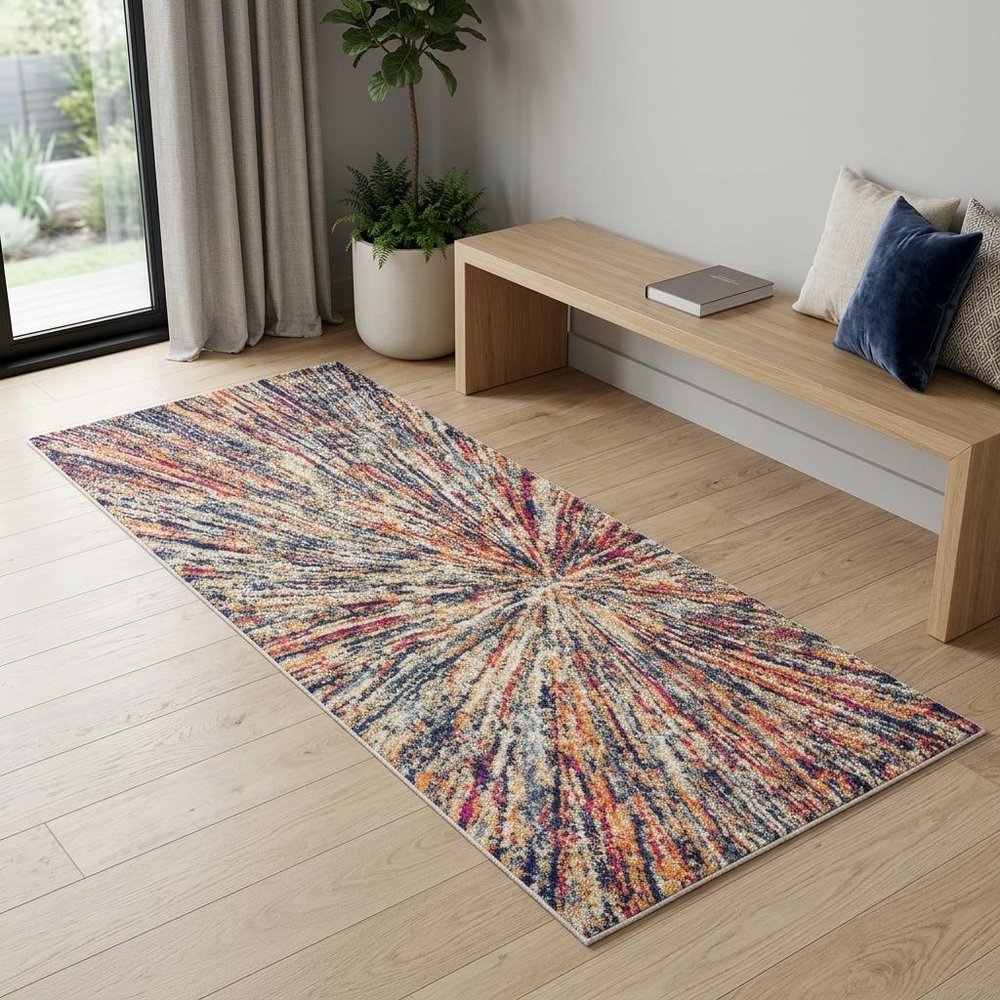 2' X 4' Cream Abstract Area Rug