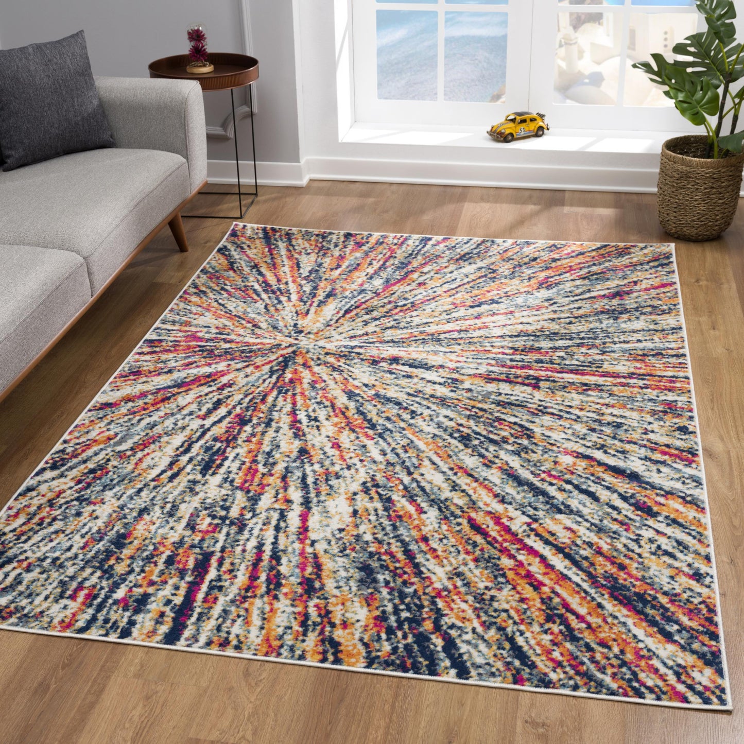 3' X 5' Cream Abstract Area Rug