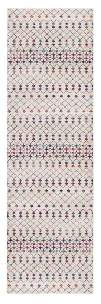 5' X 8' White Modern Geometric Grid Area Rug
