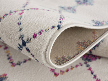 8' Blue And Ivory Ikat Runner Rug