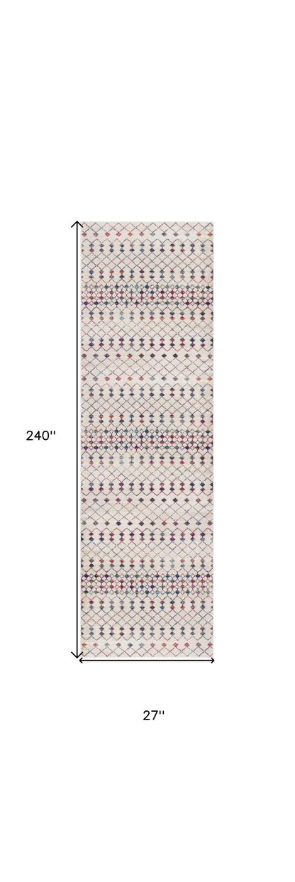 10' Cream Ikat Area Rug