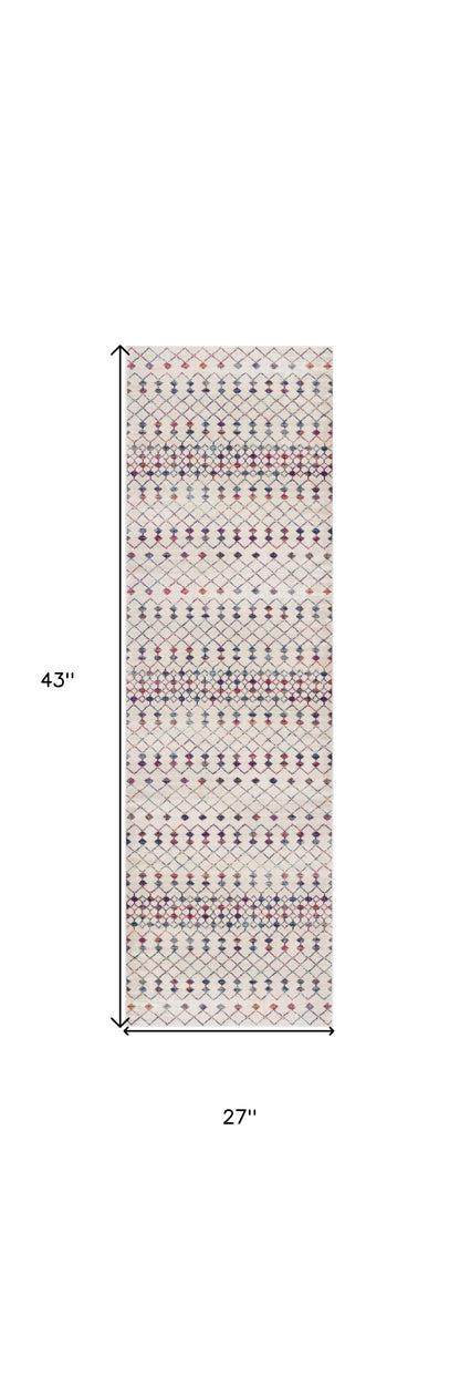 10' Cream Ikat Area Rug