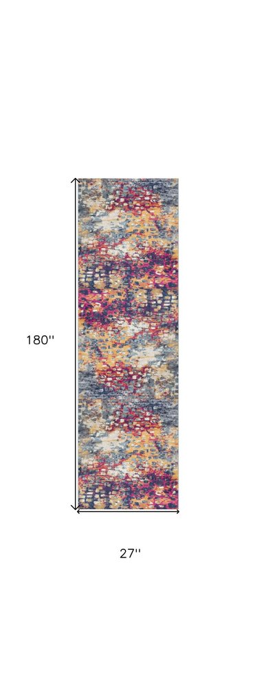 8' X 10' Blue and Ivory Abstract Area Rug