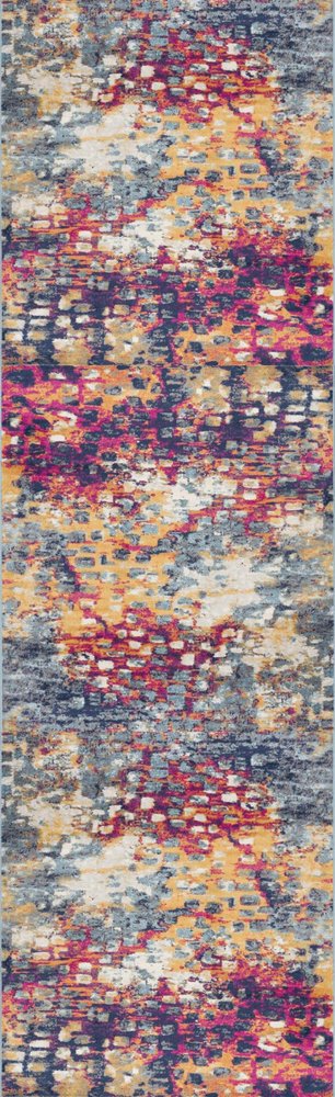 8' X 10' Blue and Ivory Abstract Area Rug