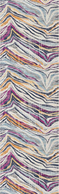 2' X 4' Blue and Gold Abstract Area Rug