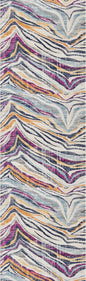 2' X 4' Blue and Gold Abstract Area Rug