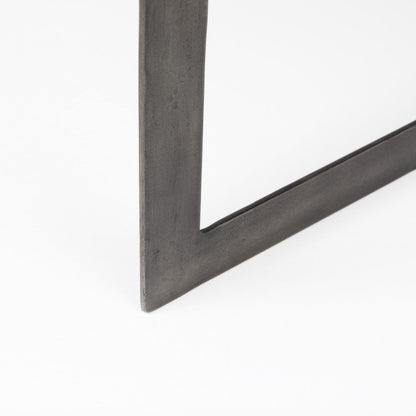 34" Brown Solid Wood and Metal Square Coffee Table