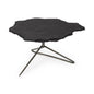 33" Black Wood and Metal Round Pedestal Coffee Table