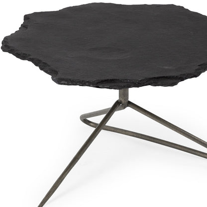 33" Black Metal Round Coffee Table