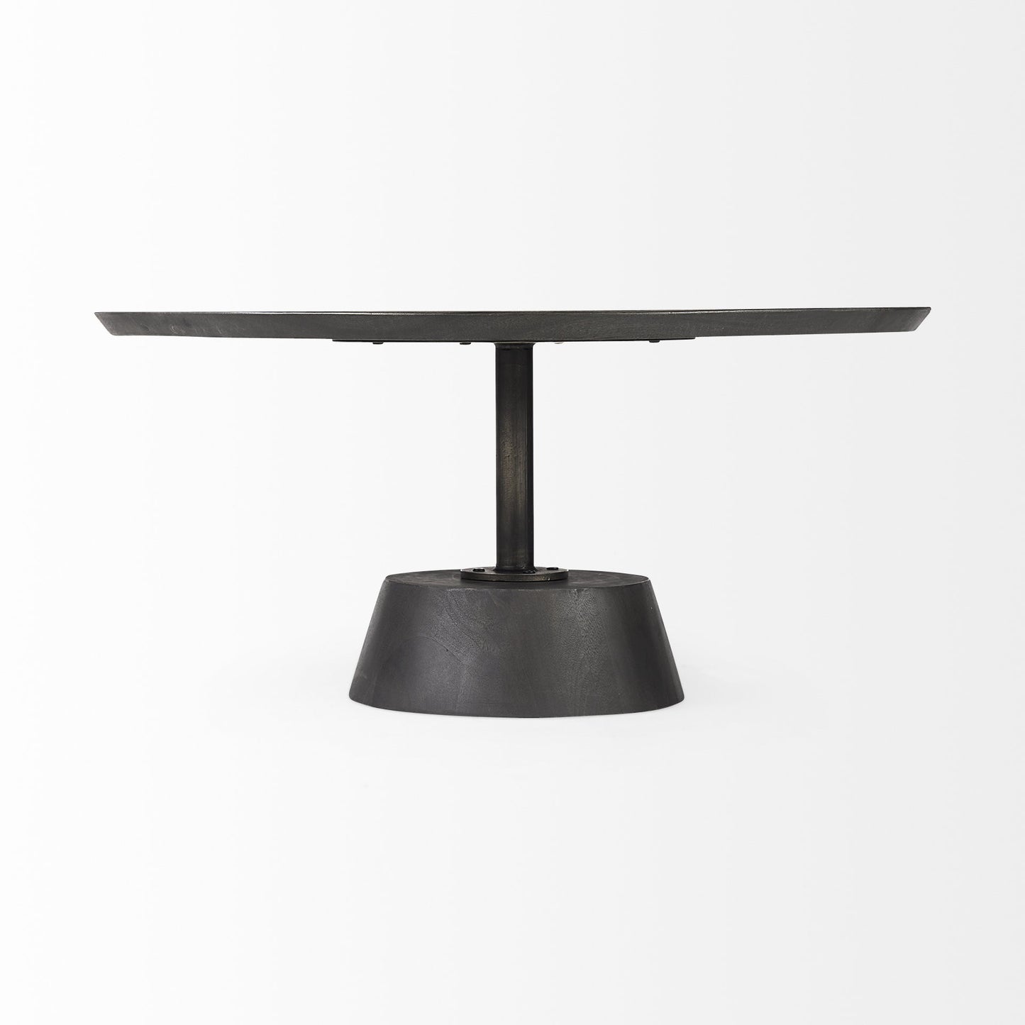 Black Wooden Pedestal Base Coffee Table