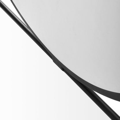 36" White and Black Genuine Marble and Metal Square Frame Coffee Table