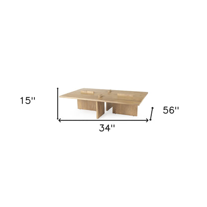 34" Natural Rectangular Coffee Table