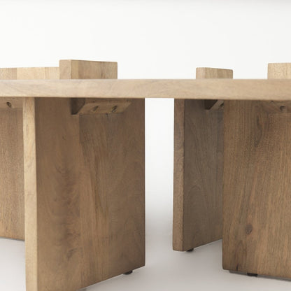 34" Natural Wood Coffee Table