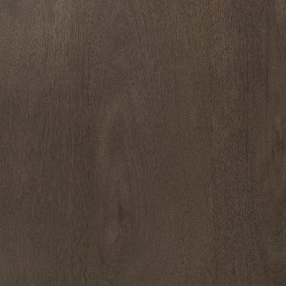 Set of Two Brown Solid Wood and Metal Square Cross Legs Nested Tables