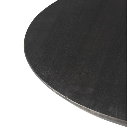 24" Black Solid and Manufactured Wood Round End Table