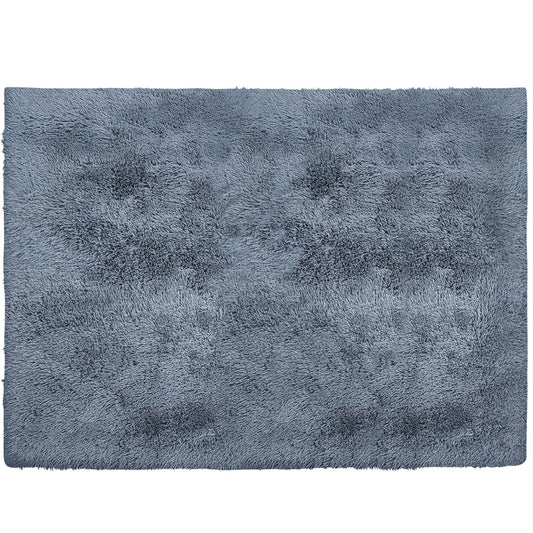 4' X 5' Gray Shag Power Loom Non Skid Area Rug