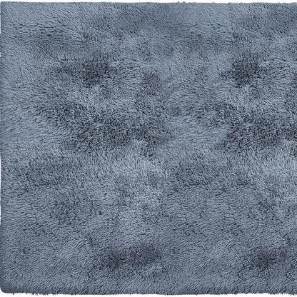 4' X 5' Gray Shag Power Loom Non Skid Area Rug