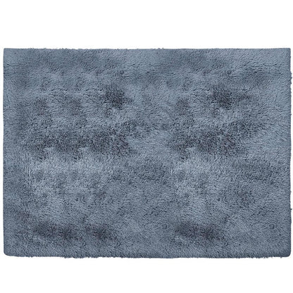 4' X 5' Gray Shag Power Loom Non Skid Area Rug
