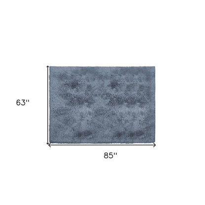 4' X 5' Gray Shag Power Loom Non Skid Area Rug