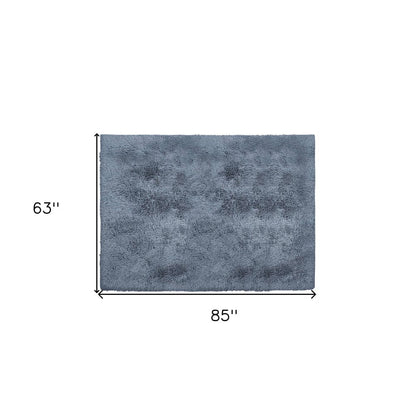 4' X 5' Gray Shag Power Loom Non Skid Area Rug