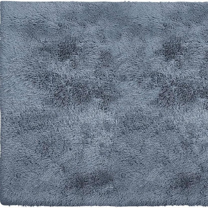 4' X 5' Gray Shag Power Loom Non Skid Area Rug