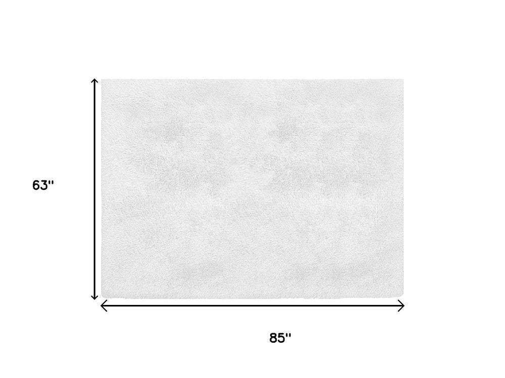4' X 5' White Power Loom Area Rug