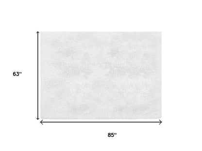 4' X 5' White Power Loom Area Rug