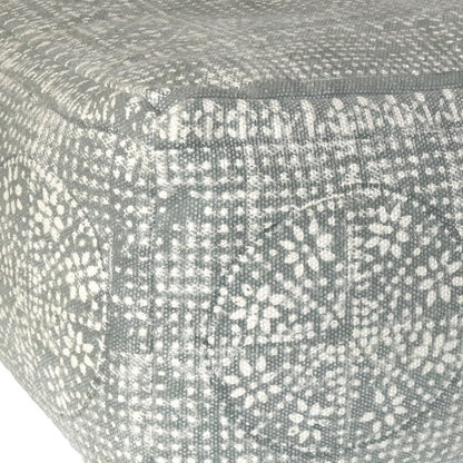 Light Gray Patterned Rectangle Pouf