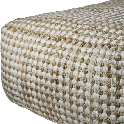 Natural Hemp Dotted Rectangle Pouf