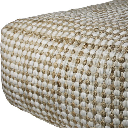 30" Natural Cotton Pouf Ottoman