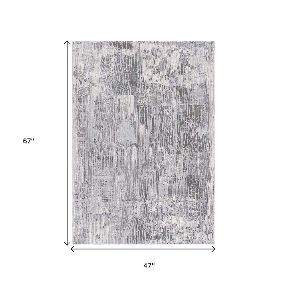 5' X 7' Blue Abstract Power Loom Area Rug