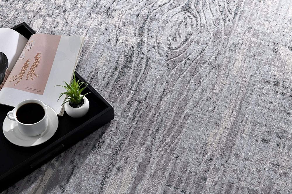 5' X 7' Blue Abstract Power Loom Area Rug