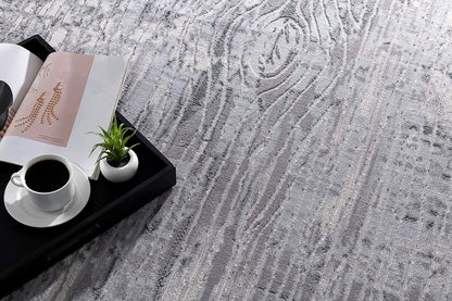 6' X 9' Blue Abstract Power Loom Area Rug