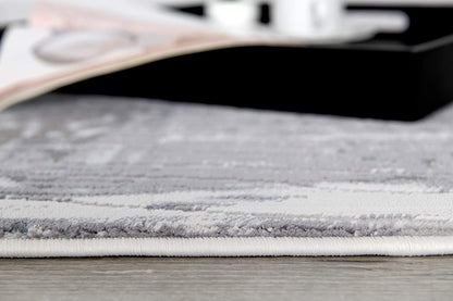 6' X 9' Blue Abstract Power Loom Area Rug