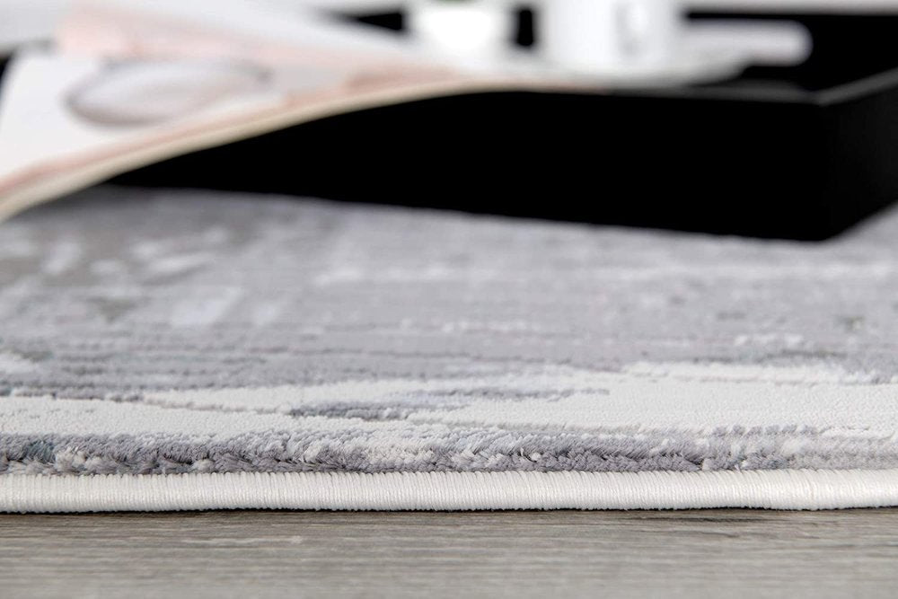 5' X 7' Blue Abstract Power Loom Area Rug