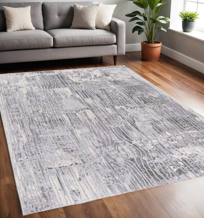 6' X 9' Blue Abstract Power Loom Area Rug