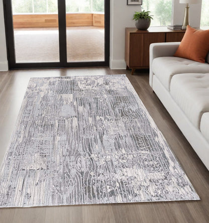 4' X 6' Blue Abstract Strokes Area Rug