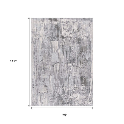 6' X 9' Blue Abstract Power Loom Area Rug