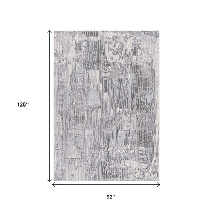 6' X 9' Blue Abstract Power Loom Area Rug