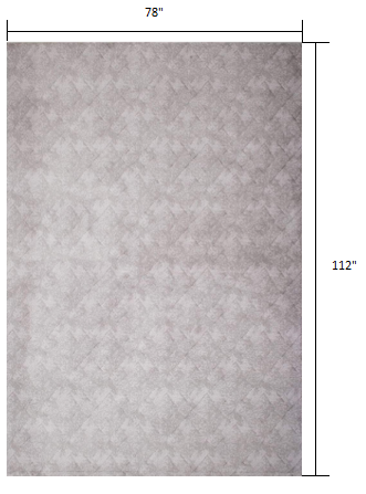 5' X 8' Gray Distressed Diamonds Area Rug