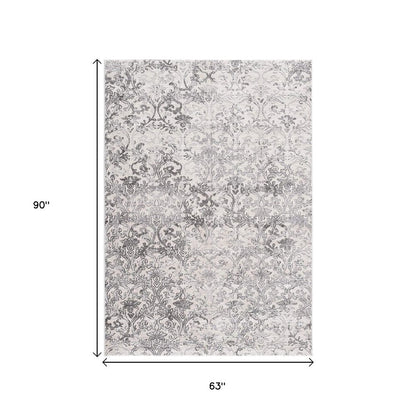 7' X 10' Cream Toile Power Loom Area Rug