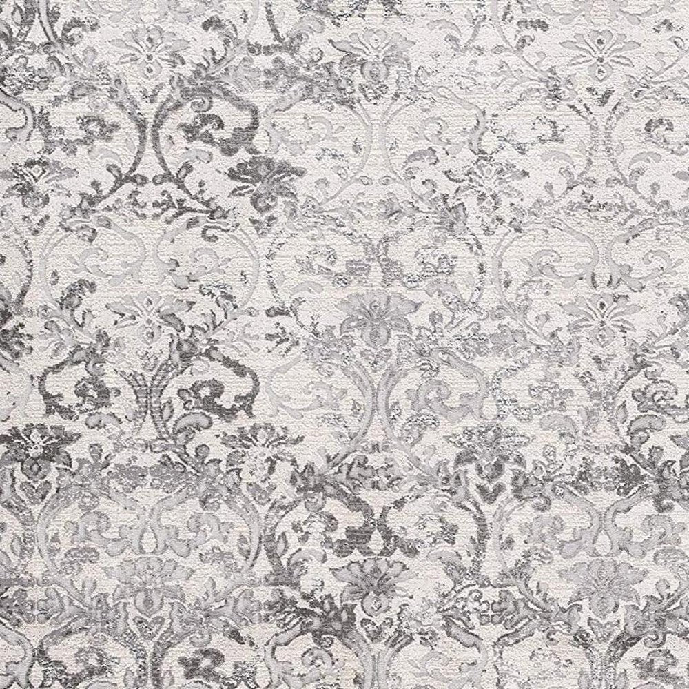 5' X 8' Cream Toile Power Loom Area Rug