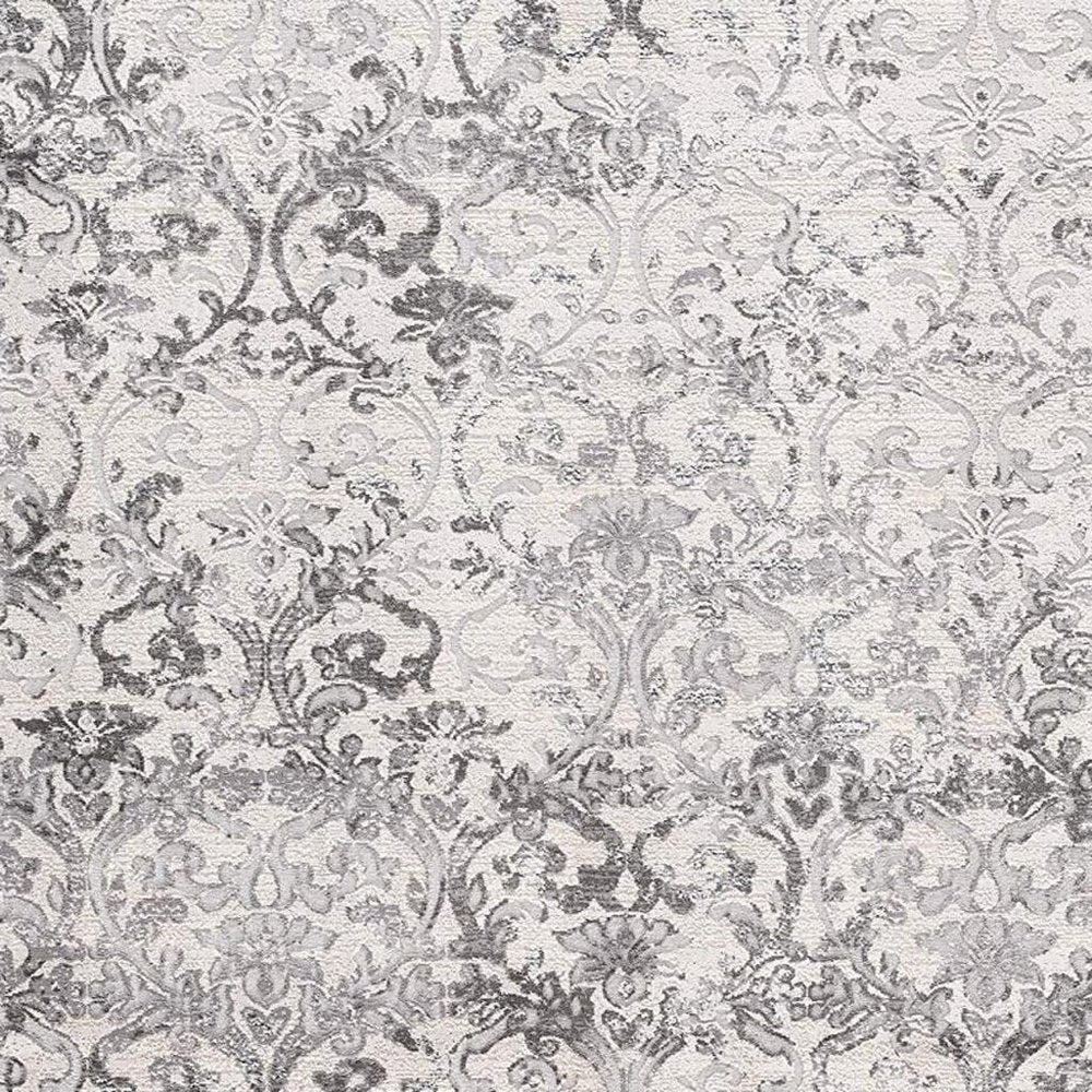 5' X 8' Cream Toile Power Loom Area Rug