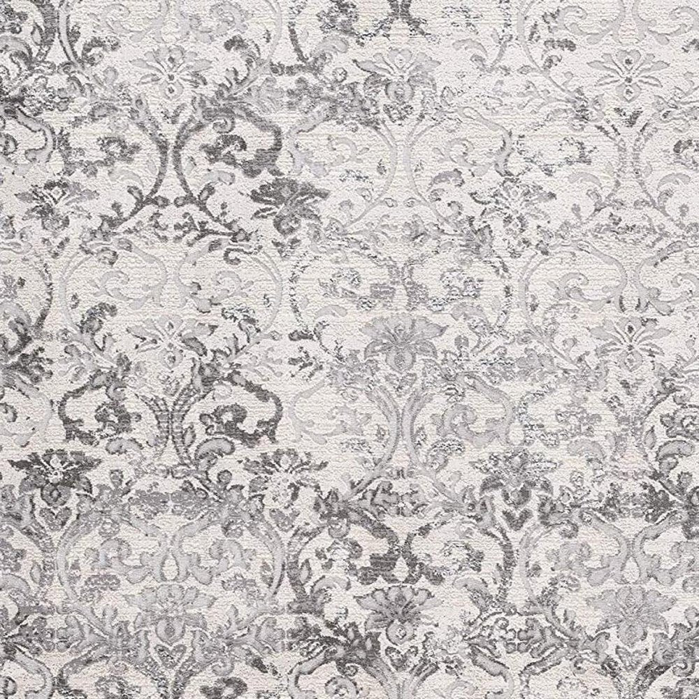 5' X 8' Cream Toile Power Loom Area Rug