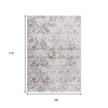 5' X 8' Cream Toile Power Loom Area Rug