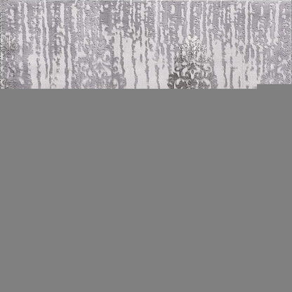 5' X 7' Gray And Ivory Damask Area Rug