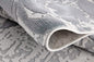 5' X 7' Gray And Ivory Damask Shag Area Rug