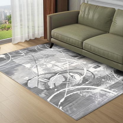 6' X 9' Gray Abstract Power Loom Area Rug