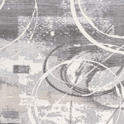 6' X 9' Gray Abstract Power Loom Area Rug