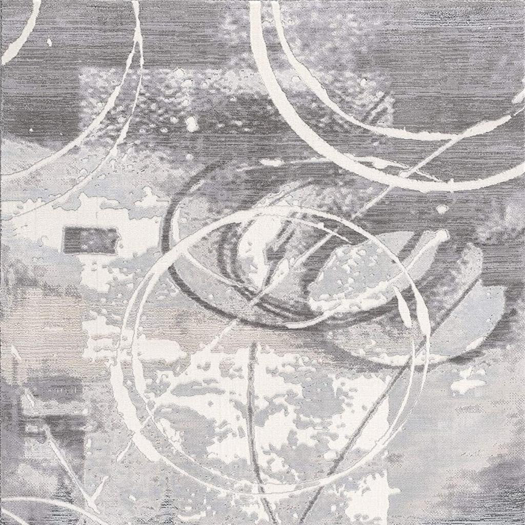 6' X 9' Gray Abstract Power Loom Area Rug